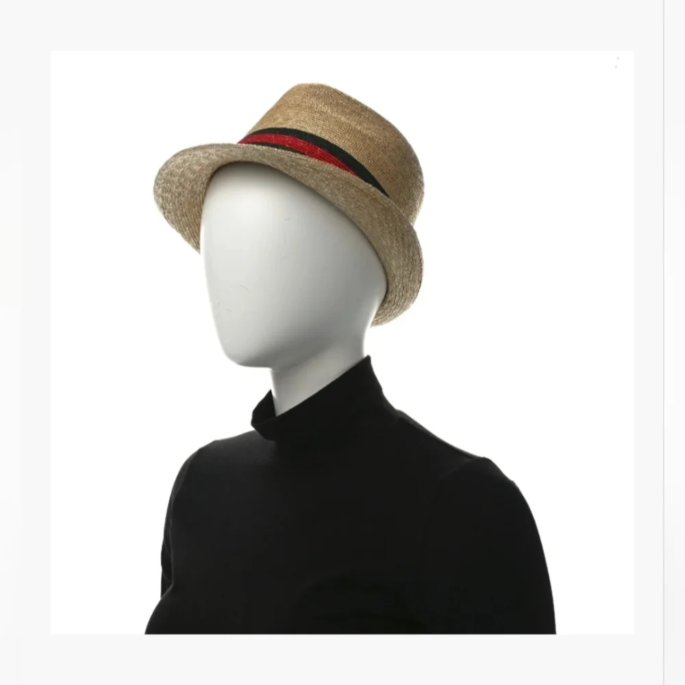 Gucci Trilby Straw Hat with Red and Green Stripe Size M EUC COMES W/ TAGS& BOX - Picture 3 of 16
